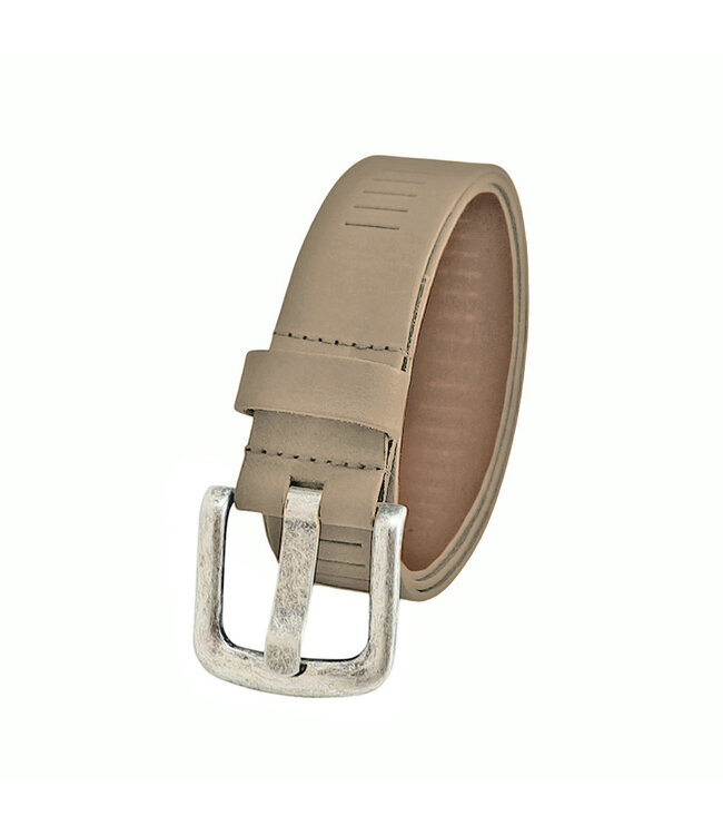 Landley Leren Geperforeerde Sleufjes Riem voor Dames en Heren - Breedte 4 cm - Unisex Ceintuur - Echt Leer - Taupe