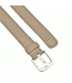 Landley Leren Geperforeerde Sleufjes Riem voor Dames en Heren - Breedte 4 cm - Unisex Ceintuur - Echt Leer - Taupe