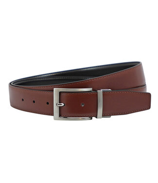 Landley Draaibare Leren Heren Pantalon Riem - Zwart en Cognac