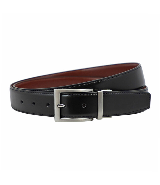 Landley Draaibare Leren Heren Pantalon Riem - Reversible Belt - Keerriem - Echt Leer - Zwart en Cognac