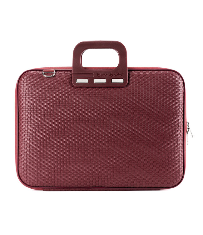 Bombata Trama Laptoptas met Vlechtpatroon - 15 / 16 inch - Dames - Bordeaux Rood