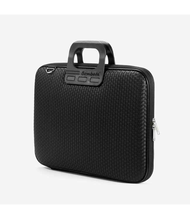 Bombata Trama Laptoptas met Vlechtpatroon - 13 / 14 inch - Dames en Heren - Zwart