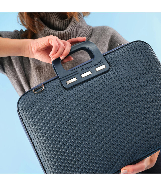 Bombata Trama Laptoptas met Vlechtpatroon - 13 / 14 inch - Dames en Heren - Blauw