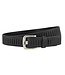 Landley Zwarte Leren Kinderriem Unisex - Geperforeerde Gleufjes Riem - Jongen / Meisje - Echt Leer - Breedte 3 cm - Zwart