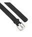 Landley Zwarte Leren Kinderriem Unisex - Geperforeerde Gleufjes Riem - Jongen / Meisje - Echt Leer - Breedte 3 cm - Zwart
