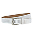Landley Witte Leren Kinderriem Unisex - Geperforeerde Gleufjes Riem - Jongen / Meisje - Echt Leer - Breedte 3 cm - Wit