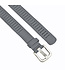 Landley Grijze Leren Kinderriem Unisex - Geperforeerde Gleufjes Riem - Jongen / Meisje - Echt Leer - Breedte 3 cm - Grijs