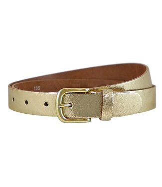 Landley Leren Dames Riem - Leer - 3 cm - Metallic Goud