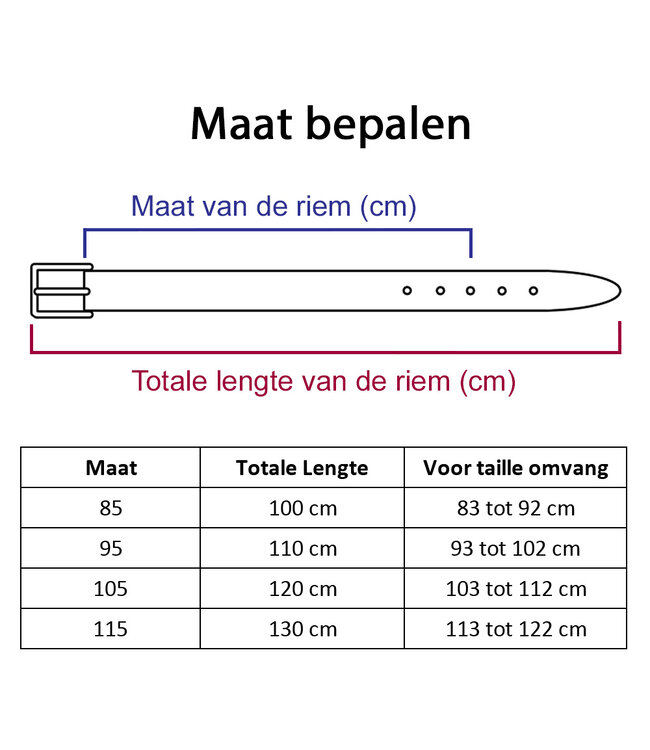 Landley Heren Luxe Pantalon Riem Leer - Zwart – 3,5 cm Breed