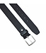 Landley Leren Herenriem met Visgraat Structuur – 4,0 cm Breed - Luxe Jeans Riem - Zwart