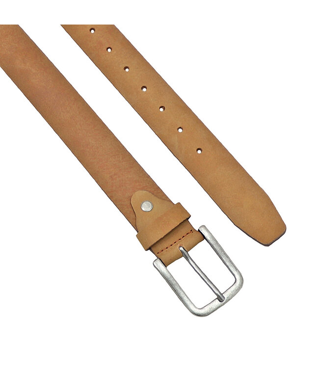 Landley Leren Jeans Riem Heren - Luxe Volnerf Nubuck Leer - Cognac