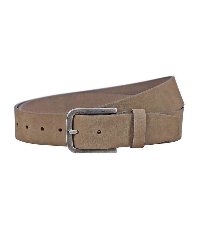 Landley Leren Jeans Riem Heren - Luxe Volnerf Nubuck Leer - Bruin / Taupe