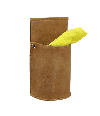 Houtkamp Leren Horeca Poetsdoek Riem Holster - Cognac Bruin