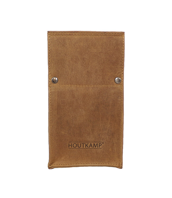 Houtkamp Leren Horeca Poetsdoekholster - Riem Holster voor Poetsdoek - Vintage Hunter Leer - Cognac Bruin