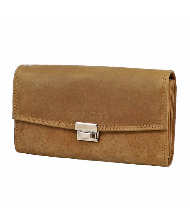 Houtkamp Leren Horeca Portemonnee - Kelnerbeurs - Stevig Ladderslot - Vintage Hunter Leer - Cognac Bruin