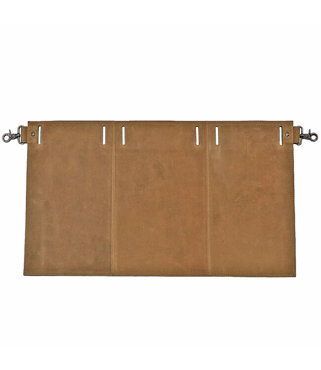 Houtkamp Leren Horeca Schort - Korte Sloof voor bevestiging aan Riem - Vintage Hunter Leer - Cognac Bruin