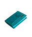 Figuretta Dames Portemonnee met Creditcardhouder - RFID Kaarthouder - Luxe Uitschuifbare Pasjeshouder - Vintage Leer - Petrol Blauw