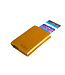 Figuretta Dames Portemonnee met Creditcardhouder - RFID Kaarthouder - Luxe Uitschuifbare Pasjeshouder - Vintage Leer - Geel