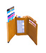 Figuretta Dames Portemonnee met Creditcardhouder - RFID Kaarthouder - Luxe Uitschuifbare Pasjeshouder - Vintage Leer - Geel