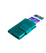Figuretta Compacte Dames Portemonnee met Aluminium Creditcardhouder – RFID Bescherming – Inclusief Muntvak en Biljetvak – Echt Vintage Leer – Blauw
