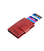 Figuretta Compacte Dames Portemonnee met Aluminium Creditcardhouder – RFID Bescherming – Inclusief Muntvak en Biljetvak – Echt Vintage Leer – Rood
