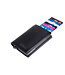 Figuretta Heren Portemonnee met Aluminium Creditcardhouder – Slim Wallet met Cardprotector voor 6 pasjes – Briefgeld- en Muntgeldvak – Zwart