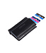 Figuretta Heren Portemonnee Leer met Creditcardhouder - RFID Cardprotector met Munt- en Briefgeldvak - Blue-Line - Zwart