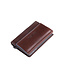 Figuretta Heren Portemonnee Leer met Creditcardhouder - RFID Cardprotector met Munt- en Briefgeldvak - Blue-Line - Bruin