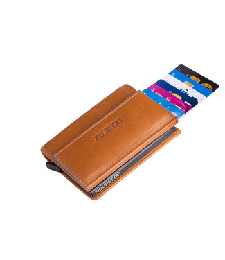 Figuretta Heren Portemonnee met Creditcardhouder - Blue-Line - Cognac