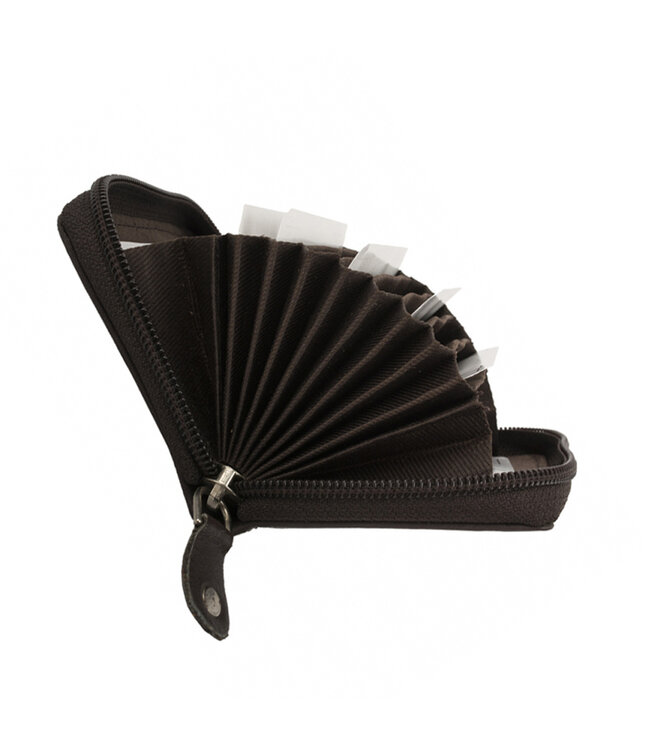 Houtkamp Creditcardhouder Waaier - Pasjeshouder - Leer - Bruin