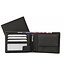 Houtkamp Heren Billfold Portemonnee – Echt Leer – Zwart met Vlechtpatroon