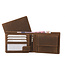 Houtkamp Heren Billfold Portemonnee – Echt Leer – Bruin met Vlechtpatroon