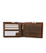 Houtkamp Heren Billfold Portemonnee – Echt Leer – Bruin met Vlechtpatroon
