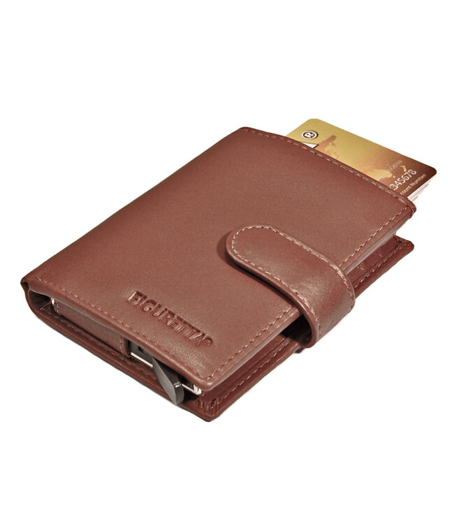 Figuretta Leren Card Protector met RFID bescherming Cognac