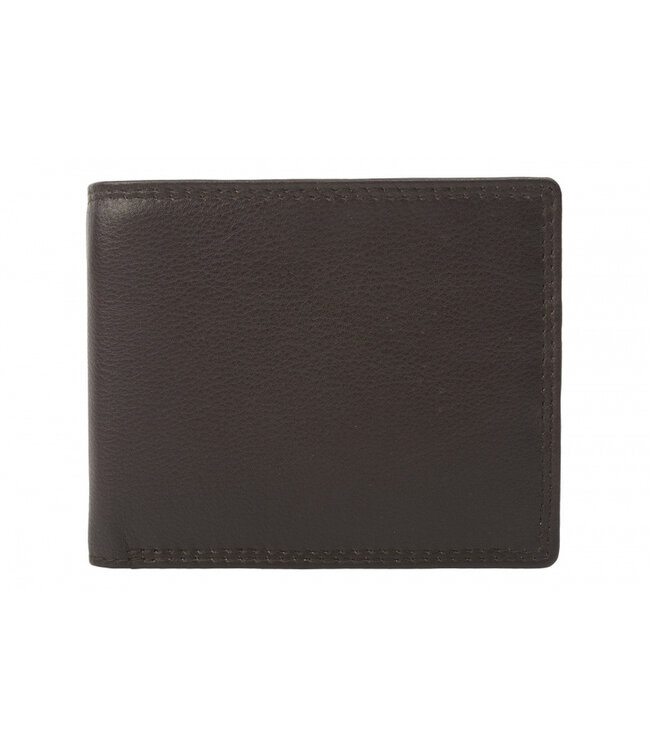 Houtkamp Leren Heren Portemonnee – Compacte Portemonnee voor Mannen - Echt Leer – Bruin