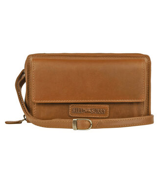 HillBurry Dames Portemonnee & Telefoontasje Leer – Bruin