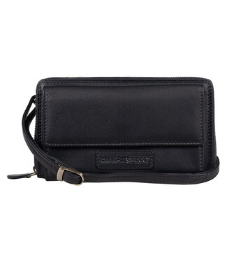 HillBurry Dames Portemonnee & Telefoontasje Leer – Zwart HillBurry Dames Portemonnee & Telefoontasje Leer – Zwart