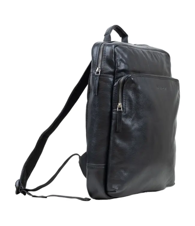 DSTRCT State Street Leren Unisex Laptoprugzak – 15,6 inch Laptopvak – Zwart