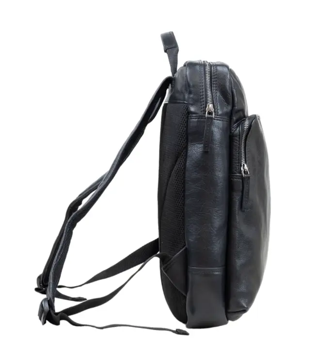 DSTRCT State Street Leren Unisex Laptoprugzak – 15,6 inch Laptopvak – Zwart