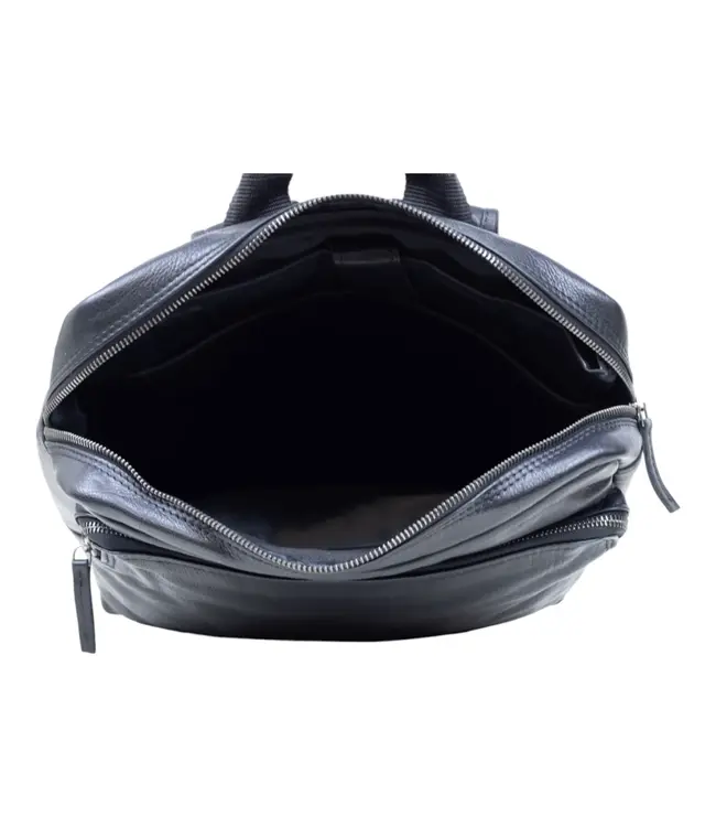 DSTRCT State Street Leren Unisex Laptoprugzak – 15,6 inch Laptopvak – Zwart