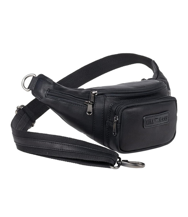 HillBurry Leren Unisex Heuptas met Verstelbare Riem – Zwart