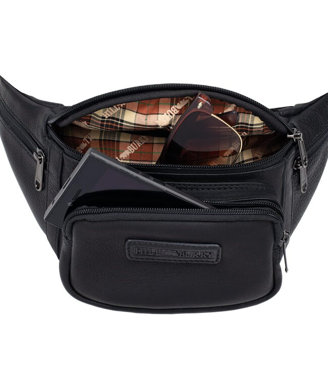 HillBurry Leren Unisex Heuptas met Verstelbare Riem – Zwart