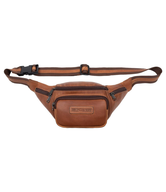 HillBurry Leren Unisex Heuptas met Verstelbare Riem – Cognac Bruin