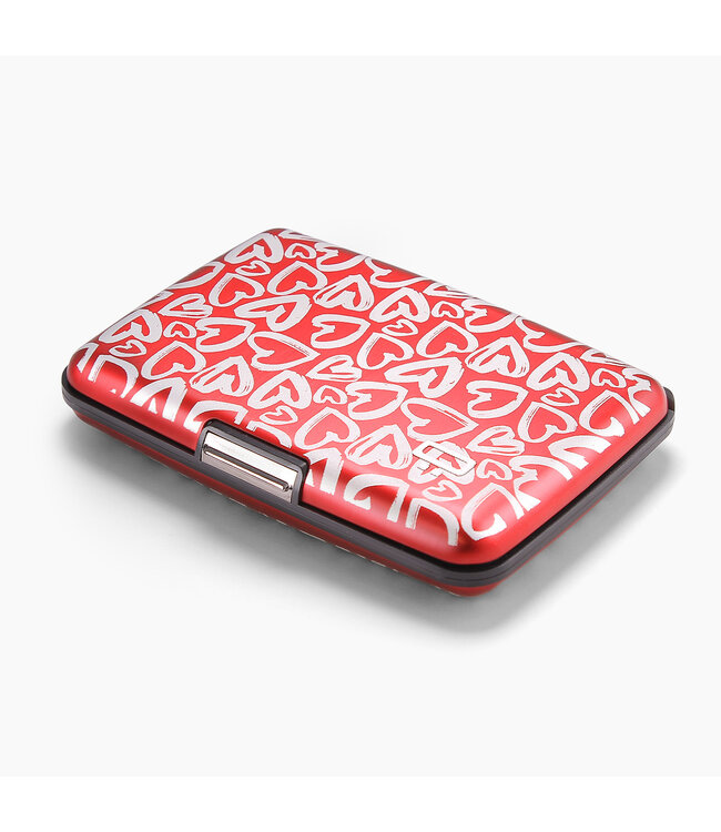 Ögon Designs Stockholm V3 Smart Case - Aluminium Creditcardhouder - RFID - Rood - Harten Print