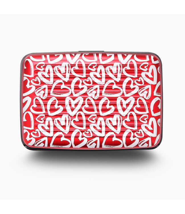 Ögon Designs Stockholm V3 Smart Case - Aluminium Creditcardhouder - RFID - Rood - Harten Print