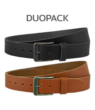 Landley Leren XXL riemen Duopack - Zwart + Cognac