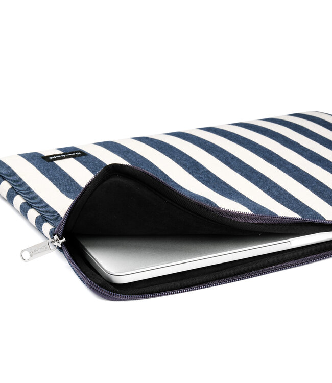 Bombata Versilia Universele Laptophoes Sleeve - Gestreept - 13 inch / 14 inch - Blauw