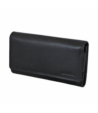 Landley Dames Portemonnee Overslag Portefeuille Leer - Zwart