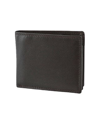 Houtkamp Compacte Heren Billfold Portemonnee met Flapje – Bruin