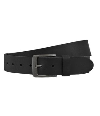Houtkamp Unisex Leren Riem Zwart – 4 cm